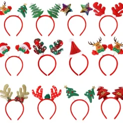 12 st juldiadem, juldiadem för kvinnor, barn och män, jultema hårband, stilar med snö> Tillbehör