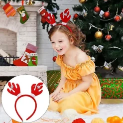 2 st jul-diadem med hjort-horn och paljetter, hårband för barn><noscript><img width=