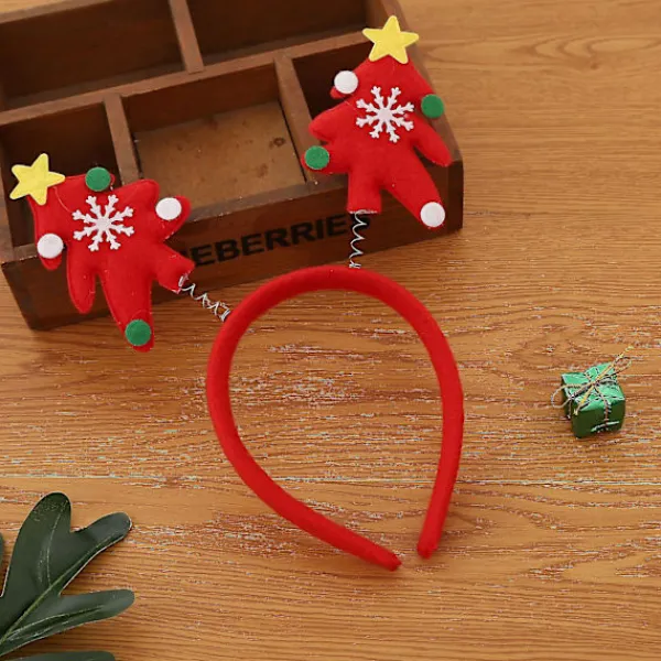 2 st jul-diadem med renar, hårband, huvudbonad för julparty> Huvudbonader