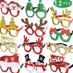 12 st julglas Glitterfestglas Bågar Jul> Tillbehör