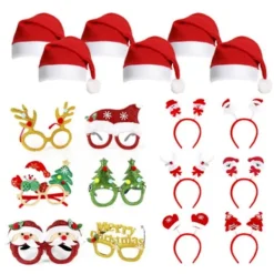 18 st julglasögon med glitter, festglasögon, juldekoration, kostymhattar till jul> Tillbehör