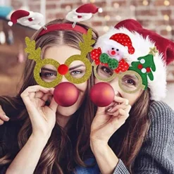 18 st julglasögon med glitter, festglasögon, juldekoration, kostymhattar till jul> Tillbehör