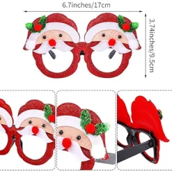 12 st julhatt och glasögonset, glitterfestglasögon> Tillbehör