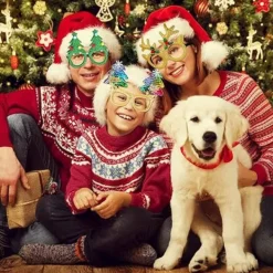 12 st julhatt och glasögonset, glitterfestglasögon><noscript><img width=