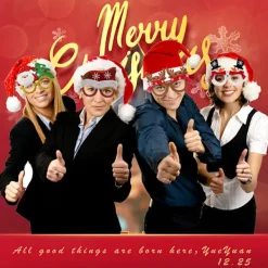 12 st julhatt och glasögonset, glitterfestglasögon><noscript><img width=