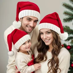 FMYSJ 3 st Julhattar, Varm Höst- och Vintermössa för Kvinnor & Män, Stretchig Unisexdesign, Perfekt Julklapp, Jultillbehör, Festliga (FMY) 6PCS(big)> Huvudbonader