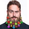 16 st julskäggprydnader, julskäggklockor tomtebardsklämma julgranskulor prydnad för vuxna män kvinnor kostymdekoration skägg hår Chri> Tillbehör