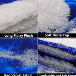 3 st. Jultomtehatt för vuxna, blå och vit, traditionell tomtehatt i plysch, julparty (blå)> Huvudbonader