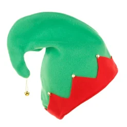 1 st jultomtehatt jultomtestil hatt röd grön flanell> Huvudbonader