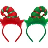 2 st jultomtehuvudband flerfärgat huvudband tomteluvahuvudband> Huvudbonader