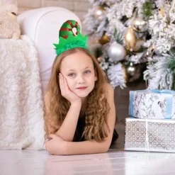 2 st jultomtehuvudband flerfärgat huvudband tomteluvahuvudband><noscript><img width=