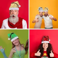 4 st jultomteluvor 2 designer dubbelsidig vändbar paljett tomte><noscript><img width=