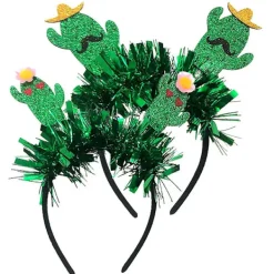 2 st kaktusprydnadshårband fest hårband cosplay fotorekvisita (grön) (24X24cm, grön)><noscript><img width=