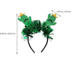 2 st kaktusprydnadshårband fest hårband cosplay fotorekvisita (grön) (24X24cm, grön)><noscript><img width=