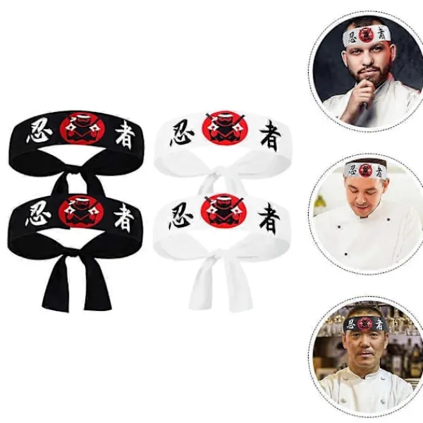 unbranded 4 st Karate Hårband Huvudband Karate Hårband Japanskt Hårband Kock Hårband> Huvudbonader