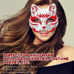 10 st Katmasker att måla, Djurdräktmasker DIY Vita masker Halva för Maskerad Halloween Barn Cosplay Masker Kostymfest Favörer><noscript><img width=