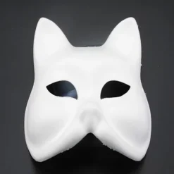 20 st Katmasker Therianmasker Tillverkade av Vitt Papper för DIY-målning Cat mask><noscript><img width=