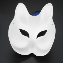 20 st Katmasker Therianmasker Tillverkade av Vitt Papper för DIY-målning Cat mask><noscript><img width=