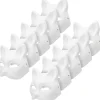 10 st Kattmasker att Måla, Djurdräktmasker DIY Vita Halvmasker för Maskerad Barn Cosplay Masker Kostymfest Favörer> Masker