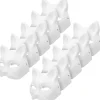 10 st Kattmasker att Måla, Djurklädmasker Gör-det-själv Vita Masker Hälften för Maskerad Halloween Barn Cosplay Masker Kostym Party Favors> Masker