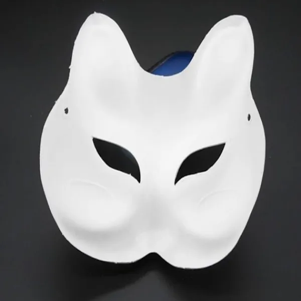 Unbranded 20 st Kattmasker Therianmasker gjorda av vitt papper för DIY-målning Cat mask> Masker