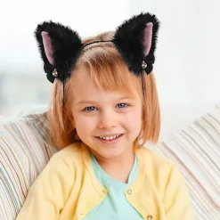 2 st Kattöron Hårband Makeup Flicka Plysch Päls Öron med Band Klocka Halloween Fest Hårband för Kvinnor Flickor Vuxna Barn><noscript><img width=