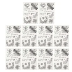10 st Klara Stämplar Utsökta Dekorativa Återanvändbara Blomma Blad Klara Stämplar för Korttillverkning Hantverk Scra> Smink
