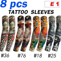 8 st kombinationsblommor armtaturing ärmar sömlösa utomhuscykling taturing solskyddsärmar cykling taturing ärmar> Smink