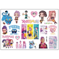 8 st KPOP Demon Hunter Girls Tatuering Klistermärke Tecknad Barn Tatuering Klistermärke Födelsedagsfest Tatuering Klistermärke 10,9x15,5cm><noscript><img width=