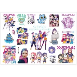 8 st KPOP Demon Hunter Girls Tatuering Klistermärke Tecknad Barn Tatuering Klistermärke Födelsedagsfest Tatuering Klistermärke 10,9x15,5cm><noscript><img width=