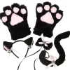 5 st Kreativ kattkostym Kattunge Svansöron Krage Tassar Handskar Anime Ta Gothic Set för fest szq> Tillbehör