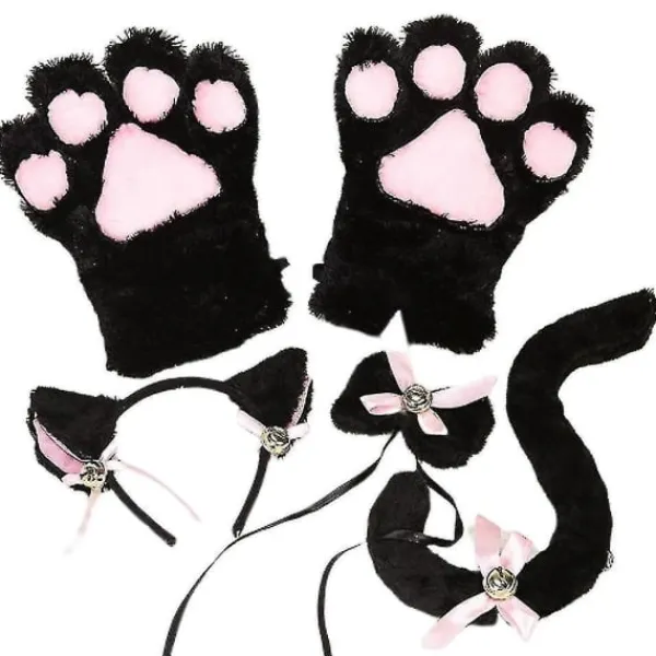 5 st Kreativ kattkostym Kattunge Svansöron Krage Tassar Handskar Anime Ta Gothic Set för fest szq> Tillbehör