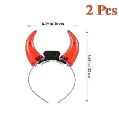 2 st LED Devil Horn Hårband Lyser Upp, Röda Halloween Party Kostymtillbehör - DSW> Huvudbonader
