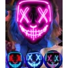 1 st LED Halloween Purge Mask med Ljus - EL Tråd Läskig Mask för Maskerad Cosplay, Barn Män Kvinnor Festival Party (rosa)> Masker