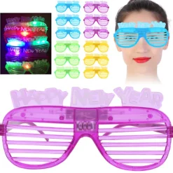 12 st LED Lysande Glasögon Fest Bar Festivaler Rekvisita Tillbehör Glasögon Nyår><noscript><img width=