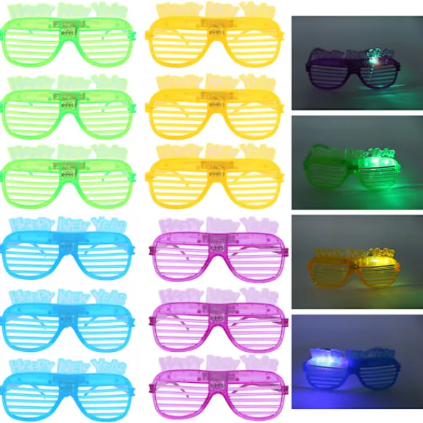 12 st LED Lysande Glasögon Fest Bar Festivaler Rekvisita Tillbehör Glasögon Nyår> Tillbehör