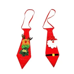 2 st ljusslingor för julhalsdukar, lysande slipsar, kostymtillbehör, lysande slips för maskerad, julfest (tomte och rådjur)> Tillbehör