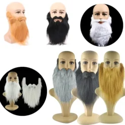 2 ST Löst Skägg Långt Fluffigt Skägg VIT><noscript><img width=