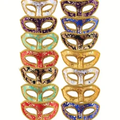 14 st Maskeradmasker, Halvmask Mardi Gras Maskeradmask Venetianska Masker Set för Halloween, Julfest> Masker