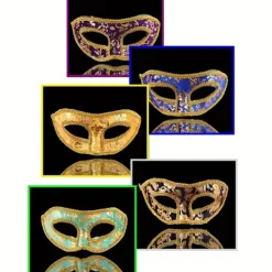 14 st Maskeradmasker, Halvmask Mardi Gras Maskeradmask Venetianska Masker Set för Halloween, Julfest><noscript><img width=