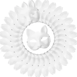 unbranded 8 st Masquerade Blanka Mask Kattmasker Kostym Cosplay Mask DIY Omålade Kattmask> Masker