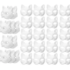30 st Masquerade Blanka Mask Kattmasker Kostym Cosplay Mask DIY Omålade Kattmask> Masker