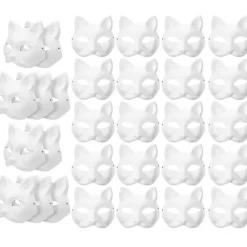 30 st Masquerade tomma mask kattmasker kostym cosplay mask gör din egen omålade kattmask> Masker
