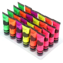 24 st miljövänliga ansiktsfärger som lyser i mörkret, 10 ml, för VM-fans><noscript><img width=