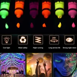 24 st miljövänliga ansiktsfärger som lyser i mörkret, 10 ml, för VM-fans><noscript><img width=