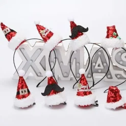 8 st Mini Julhatt Hårklämma Julhatt Hårband Glitter Tomtehatt Hårklämmor Hårprydnad Hårband Tomtehatt för Barn Vuxna Jultomte> Tillbehör