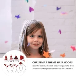 8 st Mini Julhatt Hårklämma Julhatt Hårband Glitter Tomtehatt Hårklämmor Hårprydnad Hårband Tomtehatt för Barn Vuxna Jultomte><noscript><img width=