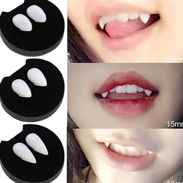 2 st 13/15/17/19mm Halloween falska vampyrtänder huggtänder proteser rekvisita festdekoration TSUNDEAU 17mm> Tillbehör
