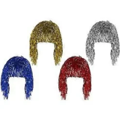 4 st Mode Folie Glitter Peruker Hårperuker Cosplay Peruker Unisex Hårperuker för Fest> Peruker