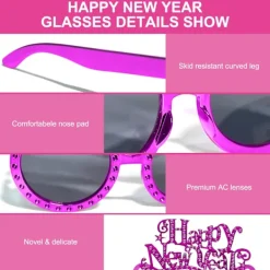 4 st Nyårsglasögon, Festliga Nyårsglasögon, 2025 Glasögon, Nyhetsglasögon, Roliga Fotobåsrekvisita><noscript><img width=